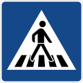 Zeichen 350-20 - Fußgängerüberweg (Linksaufstellung) einseitig, StVO 1992.svg