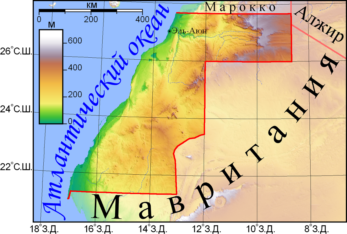 Карта западной сахары