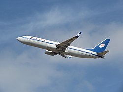 בואינג 737-800 של החברה מיד לאחר המראה מבן-גוריון.