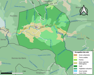 Kolorowa mapa przedstawiająca użytkowanie gruntów.