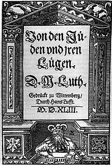 Bookcover of On the Jews and Their Lies 1543 On the Jews and Their Lies by Martin Luther.jpg