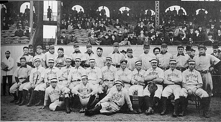 The Pittsburgh Pirates (back row) won the National League pennant in 1903, and played in the first modern World Series in baseball history.