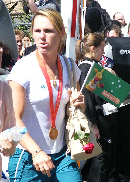 File:2008 Summer Olympics Australian Parade in Sydney - Lyndsie Fogarty - Flatwater Kayak.jpg