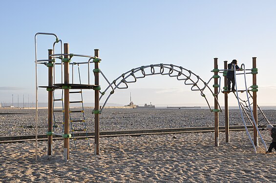 playground, beach