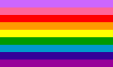 2017 nine-stripe flag by Gilbert Baker 2017 rainbow flag.svg