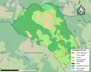 Arazi kullanımını gösteren renkli harita.