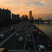 Olympic-Daero and Yeouido in the background