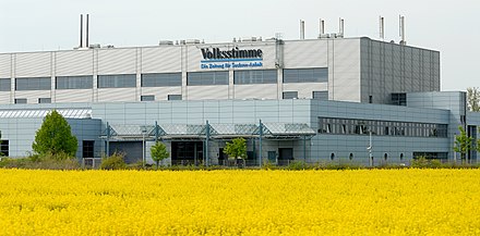 Volksstimme printing center located in Barleben near the Bundesautobahn 2