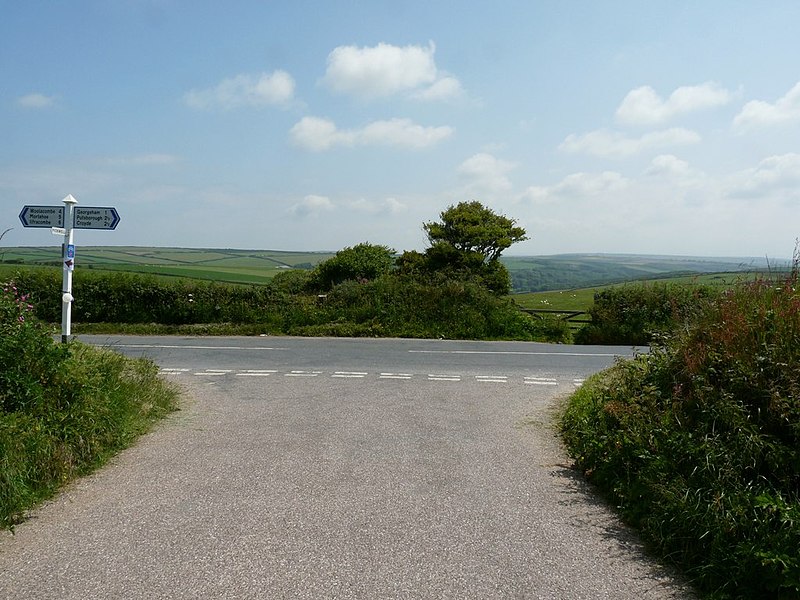 File:A Road Junction known as Pickwell Down - geograph.org.uk - 1923135.jpg