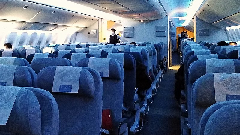 File:A nearly empty flight from PEK to LAX amid the COVID-19 pandemic 3 (cropped).jpg