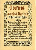 Das 1543 erschienene ABC-Buch von Mikael Agricola