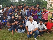 Ajith in 2018 Ajith kumar at MIT(MADRAS INSTITUTE OF TECHNOLOGY) for helping team DAKSHA.jpg