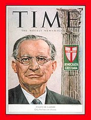 De Gasperi on the cover of Time magazine in 1953