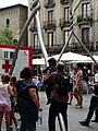 Català: Als castellers. Pl. de Sant Miquel (Barcelona). Escultor: Antoni Llena. Material: acer. 2011, instal·lació 2012. This is a photo of public art indexed in the cataloge Art Públic of Barcelona (Spain) under the code number 1130-1 (prefixed with territorial id: 08019/1130-1) Object location 41° 22′ 55.63″ N, 2° 10′ 37.38″ E  View all coordinates using: OpenStreetMap