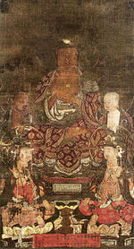 Amida-Triade mit Ananda und Mahakasyapa (Hoonji Ogose).jpg