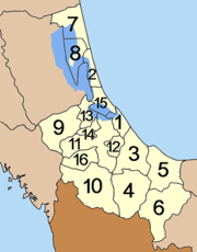 Mapa dos distritos da provincia