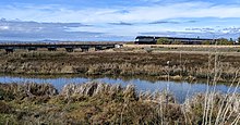 Amtrak train at Guadalupe River, Alviso