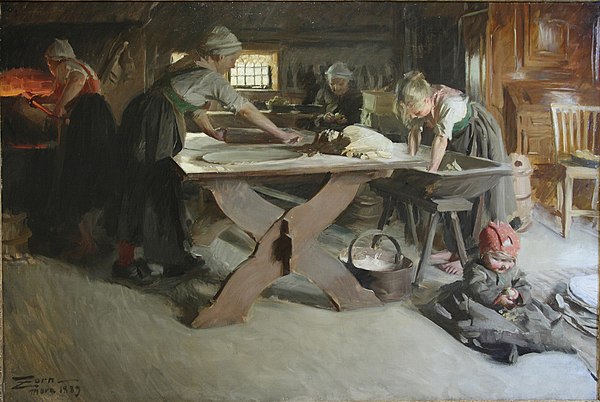 Anders Zorn – Bread baking (1889)