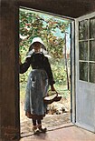 Anna Bilińska, Breton Woman Standing on a Doorstep (1889)