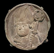 Schlussstein mit Augustinus-Porträt, aus dem Augustinerkloster Erfurt (Quelle: Wikimedia)