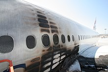 Fire damage to the left-side fuselage BA2276 Fuselage.jpg