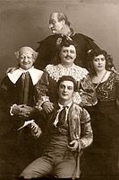 F. I. Chaliapin, A. M. Labinsky, V. A. Lossky, M. N. Karakash, A. V. Nezhdanova - participantes da apresentação do Teatro Bolshoi "O Barbeiro de Sevilha", 1913