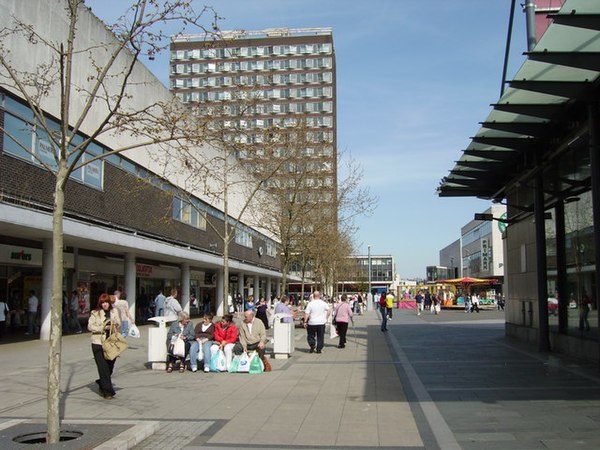 Basildon town square, looking east