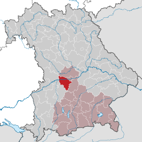 Landkreis Neuburg-Schrobenhausens läge i Bayern