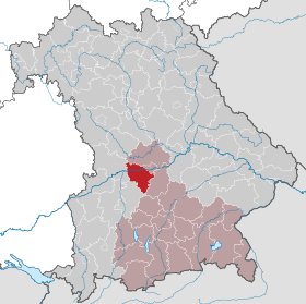 Plassering av Neuburg-Schrobenhausen-distriktet