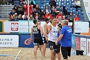 Deutsch: Beachhandball Europameisterschaften 2019 (Beach handball Euro); Tag 6: 7. Juli 2019 – Spiel um Platz Drei, Männer, Ungarn-Russland 2:0 (26:20, 23:22) English: Beach handball Euro; Day 6: 7 July 2019 – Men's Bronze Medal Match – Hungary-Russia 2:0 (26:20, 23:22)