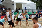 Deutsch: Beachhandball Europameisterschaften 2019 (Beach handball Euro); Tag 6: 7. Juli 2019 – Männerfinale, Dänemark-Norwegen 2:0 (25:18, 19:16) English: Beach handball Euro; Day 6: 7 July 2019 – Men's Final – Denmark-Norway 2:0 (25:18, 19:16)