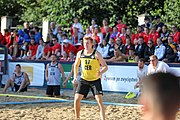 Deutsch: Beachhandball Europameisterschaften 2019 (Beach handball Euro); Tag 4: 5. Juli 2019 – Männer, Viertelfinale, Ungarn-Deutschland 2:1 (23:16, 11:23, 9:6) English: Beach handball Euro; Day 4: 5 July 2019 – Quarter Final Men – Hungary-Germany 2:1 (23:16, 11:23, 9:6)