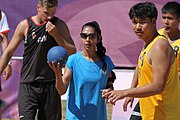 Deutsch: Beachhandball bei den Olympischen Jugendspielen 2018; Tag 3, 9. Oktober 2018; Jungs, Vorrunde, Gruppe A - Ungarn-Thailand 2:1 English: Beach handball at the 2018 Summer Youth Olympics at 9 October 2018 – Girls Preliminary Round Group A‎ – Hungary-Thailand 2:1