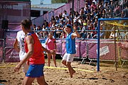 Deutsch: Beachhandball bei den Olympischen Jugendspielen 2018 in Buenos Aires; Tag 7, 13. Oktober 2018; Jungen, Halbfinale – Spanien-Kroatien 2:1 English: Beach handball at the 2018 Summer Youth Olympics in Buenos Aires at 13 October 2018 – Boys Semifinal – Spain-Croatia 2:1 Español: Handball de playa en los Juegos Olimpicos de la Juventud Buenos Aires 2018 en 13 de octubre de 2018 – Semifinales de chicos - España-Croacia 2:1