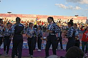 Deutsch: Beachhandball bei den Olympischen Jugendspielen 2018 in Buenos Aires; Tag 7, 13. Oktober 2018; Medaillenzeremonie Mädchen - Gold: Argentinien, Silber: Kroatien, Bronze: Ungarn English: Beach handball at the 2018 Summer Youth Olympics in Buenos Aires at 13 October 2018 – Medal Ceremony Girls - Gold: Argentina, Silver: Croatia, Bronze: Hungary Español: Handball de playa en los Juegos Olimpicos de la Juventud Buenos Aires 2018 en 13 de octubre de 2018 – Medalla Ceremonia para niñas - Oro: Argentina, Plata: Croacia, Bronce: Hungría