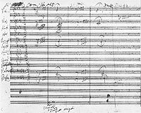 Primera página de la Quinta sinfonía (1808), de Ludwig van Beethoven.