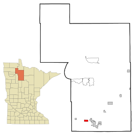 Beltrami County Minnesota Incorporated and Unincorporated areas Wilton Highlighted.svg