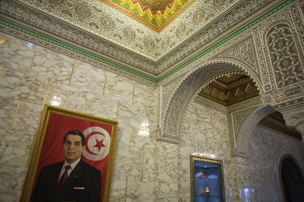 Portrait of Ben Ali at the presidential palace of Carthage.