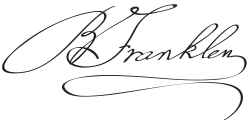 Benjamin Franklins signatur