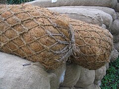 Boudins en fibre de coco pour le maintien des berges, origine Pays-Bas.