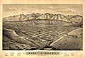 Santa Barbara, California, looking north with Santa Barbara Mountains (Santa Ynez Mountains) in the background, 1877