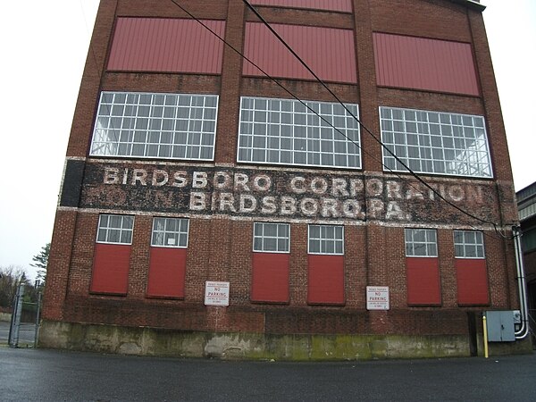 The Birdsboro Corporation, formerly Birdsboro Steel Corporation, steel plant closed in 1988.