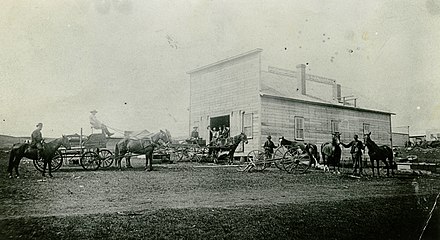 Blacksmith shop in Burlington, North Dakota, 1880