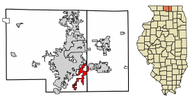 Boone County Illinois Incorporated and Unincorporated areas Cherry Valley Highlighted.svg