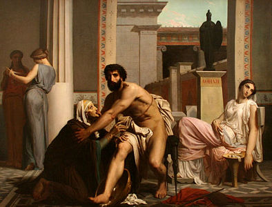 Ulysse reconnu par sa nourrice à son retour de Troie, 1849, William Bouguereau, musée des Beaux-Arts de La Rochelle