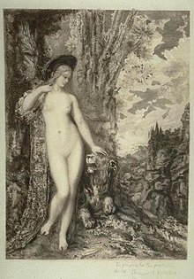 An etching by Felix Bracquemond after Gustave Moreau, 1886 Bracquemond Lion amoureux.jpg