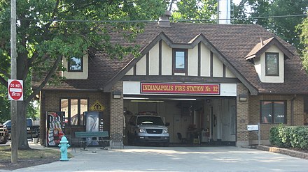 Broad Ripple includes several quaint houses converted into businesses and government operations, such as this firehouse