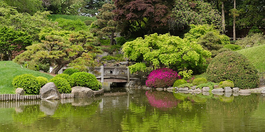 纽约市布鲁克林植物园的日本山地池塘花园于1911年5月13日首次向公众开放。