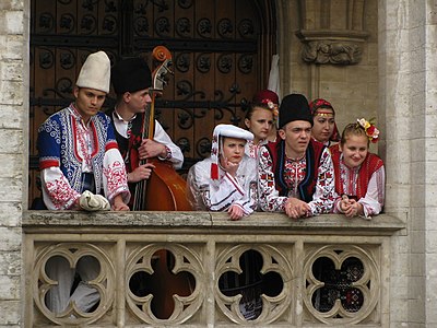Bulgarian folk dancers in Brussels.