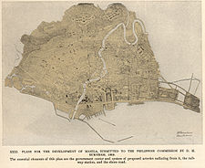 Burnham's preliminary plan for Manila, which was partially applied in the city. BurnhamPlanOf-Manila.jpg